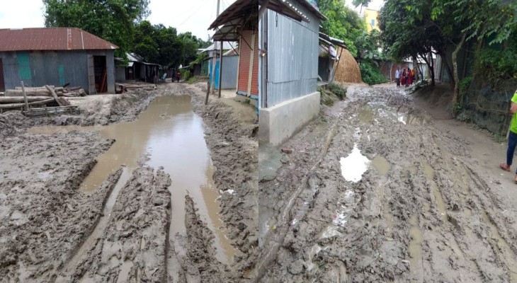 পাবনার ভাঙ্গুড়ায় শত বছরেও রাস্তা পাকা হয়নি জনদুর্ভোগে এলাকাবাসী