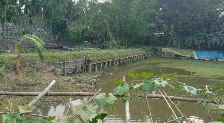 রংপুরের কাউনিয়ায় সরকারি অর্থে ব্যক্তিগত পুকুরে গাইড ওয়াল নির্মাণের অভিযোগ