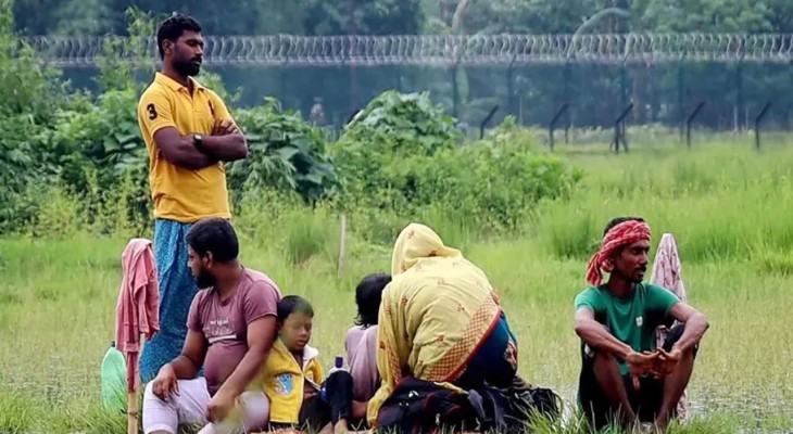 পঞ্চগড়ের সীমান্তের শুন্য রেখায় তিনদিন ধরে অবস্থান করছে নারী-শিশুসহ ১০ জন