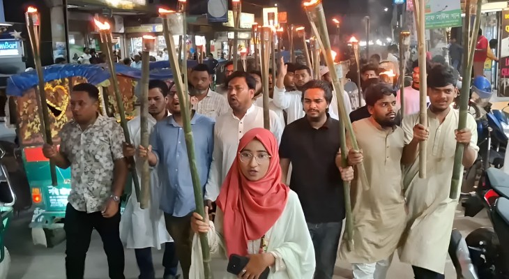 কিশোরগঞ্জে এনসিপির মশাল মিছিল