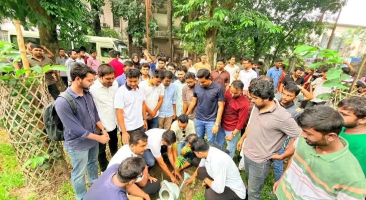 ঢাবি ছাত্রদলের উদ্যোগে বীর শহীদদের স্মরণে বৃক্ষরোপণ কর্মসূচি