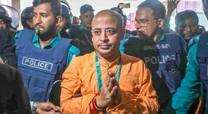 চিন্ময় কৃষ্ণের মায়ের মৃত্যুতে পাঁচ ঘণ্টার জন্য প্যারোলে মুক্তির আদেশ