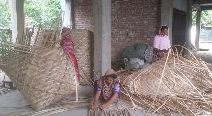 বাঁশের ডোলে বেড়ার শেখপাড়া মহল্লার নারীরা স্বাবলম্বী