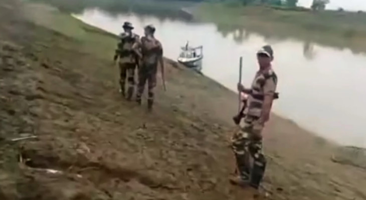 জকিগঞ্জ সীমান্তে বাংলাদেশে ঢুকে বাঁশের খুঁটি উপড়ে ফেললো বিএসএফ