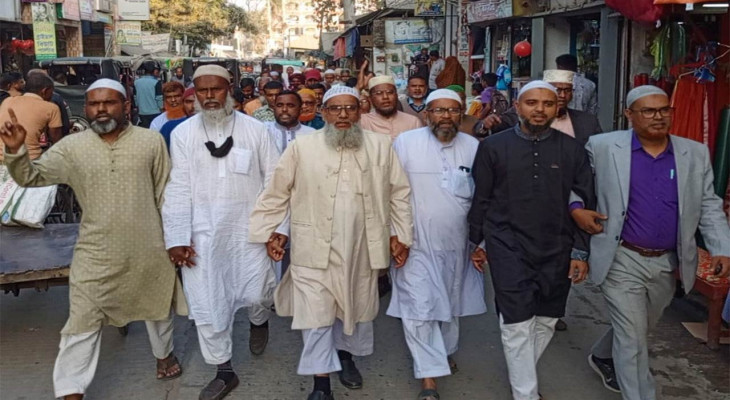 রমজানকে স্বাগত জানিয়ে বগুড়ার সারিয়াকান্দিতে জামায়াতের আনন্দ মিছিল