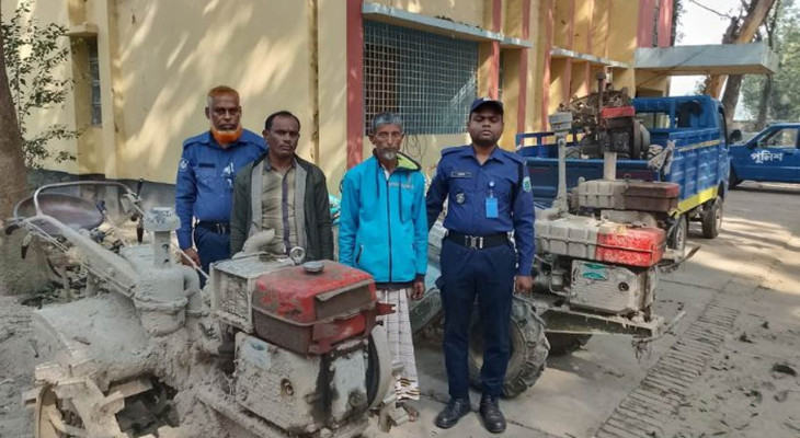 নওগাঁয় পাওয়ার টিলার চোর চক্রের দুই সদস্য গ্রেফতার 