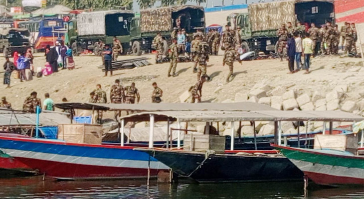 বগুড়ার সারিয়াকান্দির চরাঞ্চলে সেনাবাহিনীর ক্যাম্প স্থাপন, নির্বাচন প্রস্তুতি