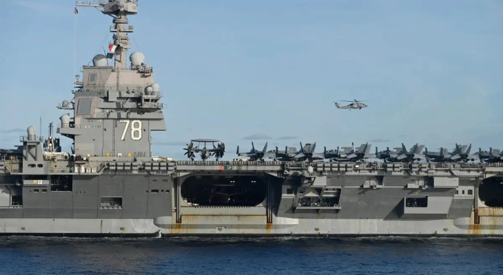 চারটি ফুটবল মাঠের সমান মার্কিন যুদ্ধজাহাজ যাচ্ছে ইরানের দিকে
