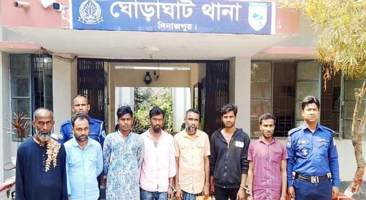 দিনাজপুরের ঘোড়াঘাটে মাদক দমনে পুলিশের অভিযান গ্রেফতার ৭