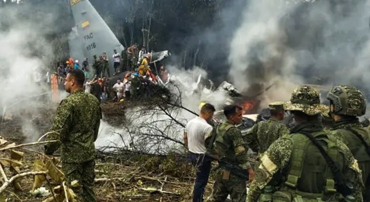 কলম্বিয়ার সামরিক বিমান বিধ্বস্তের ঘটনায় এখন পর্যন্ত ৩৪ মরদেহ উদ্ধার