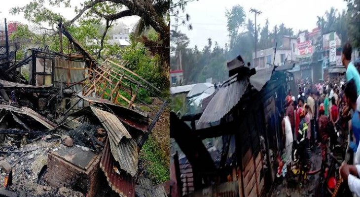 বাগেরহাটে আগুনে পুড়ে ছাই ৯ দোকান, অর্ধকোটি টাকার ক্ষতি
