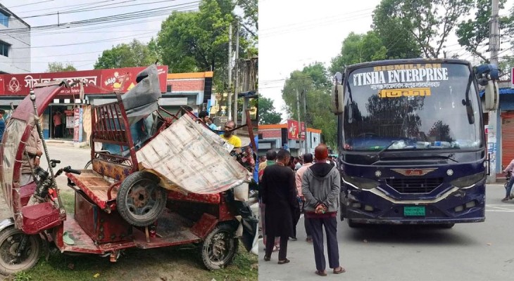 লালমনিরহাটে বাস-ইজিবাইক মুখোমুখি সংঘর্ষ, শিশুসহ আহত ৮